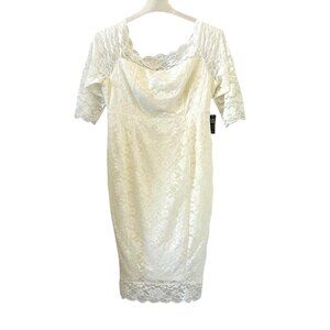 Torrid NEW Off The Shoulder Lace Body Con Dress In Ivory Size 18